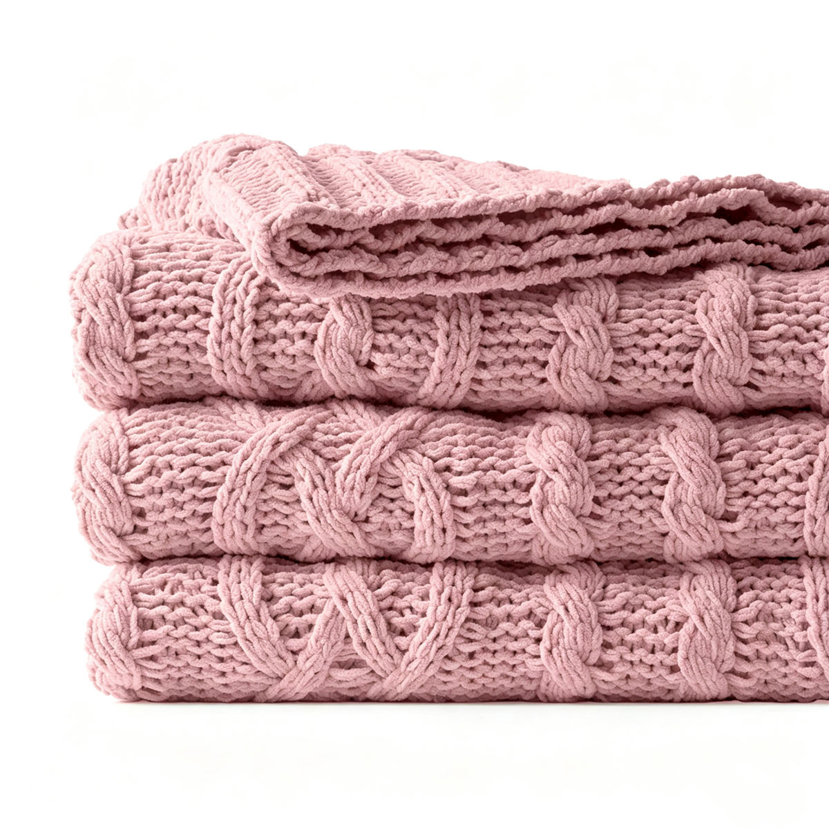 Oatmeal Cable Knit Throw