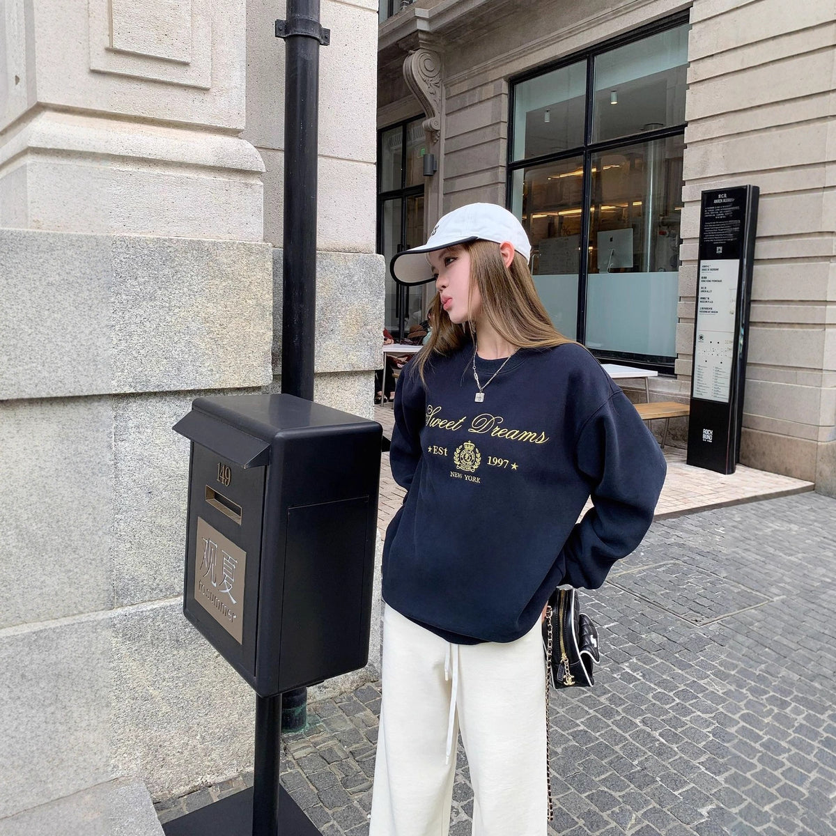 Hoodie, Casual Thick Fleece Warm Vintage Print Sweatshirt
