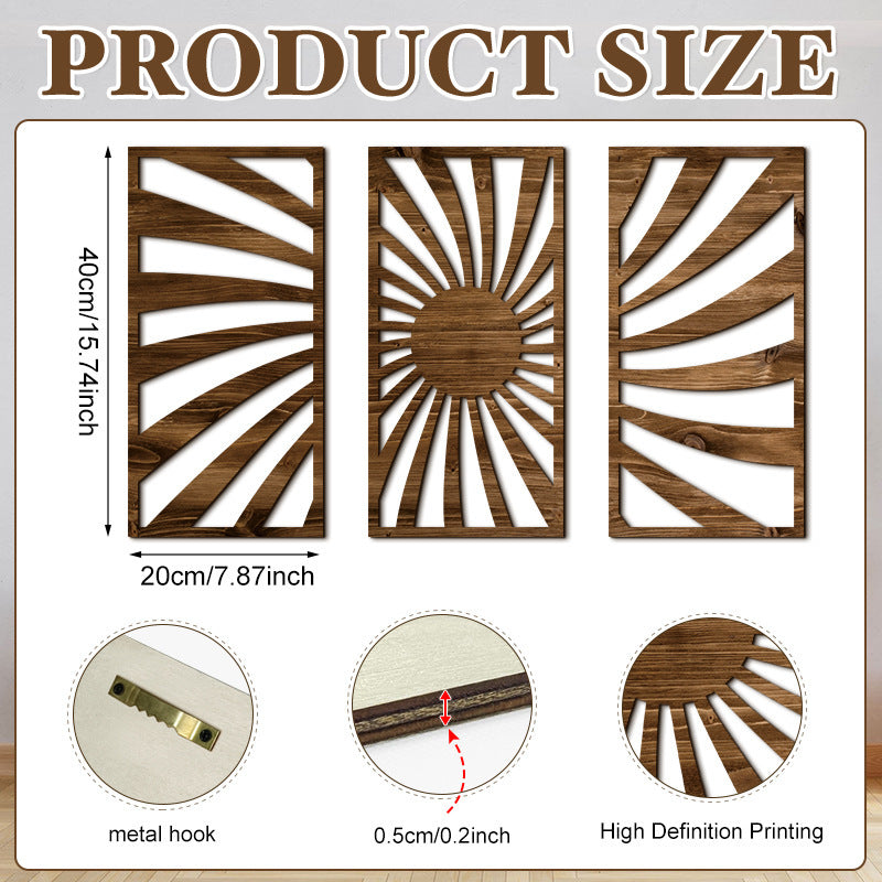 Rustic Wooden Wall Decor – Hollow Design for Bedroom & Living Room