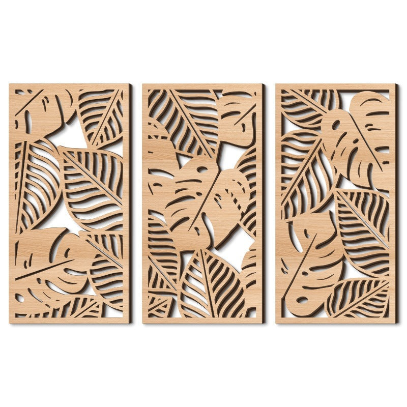 Rustic Wooden Wall Decor – Hollow Design for Bedroom & Living Room
