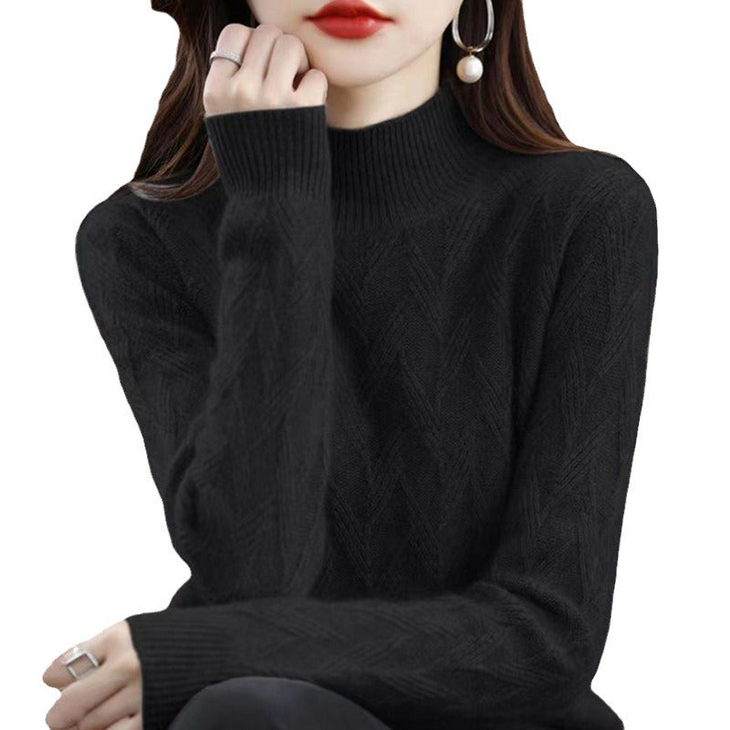 Knitted loose fitting pullover base shirt