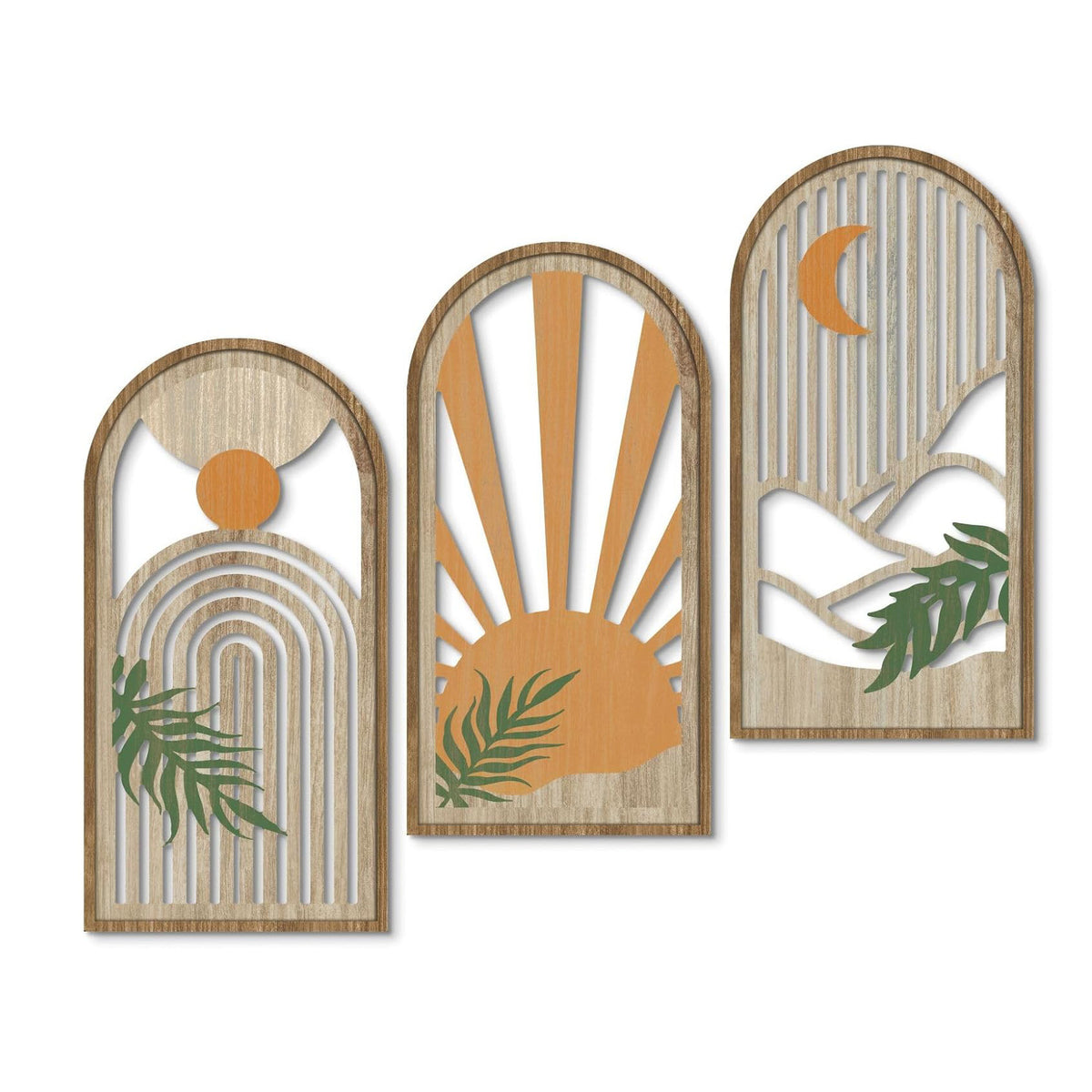 Rustic Wooden Wall Decor – Hollow Design for Bedroom & Living Room