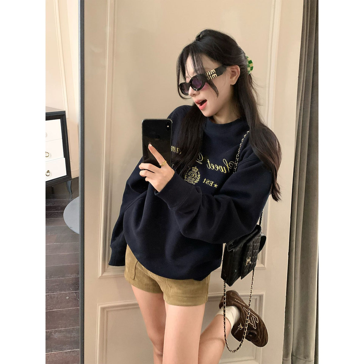 Hoodie, Casual Thick Fleece Warm Vintage Print Sweatshirt