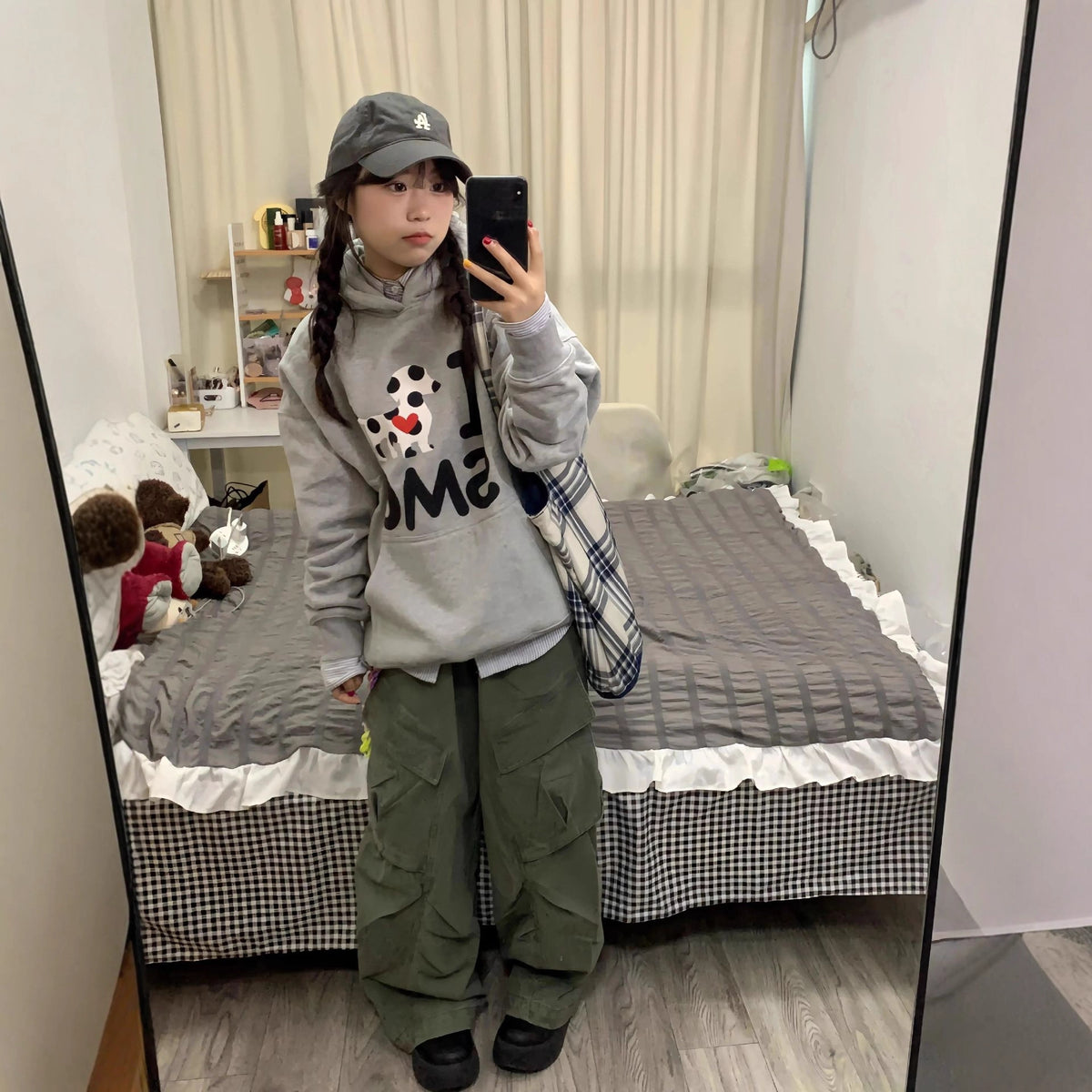 Cute Dog Print Hoodie for Women, College Style, Loose Fit