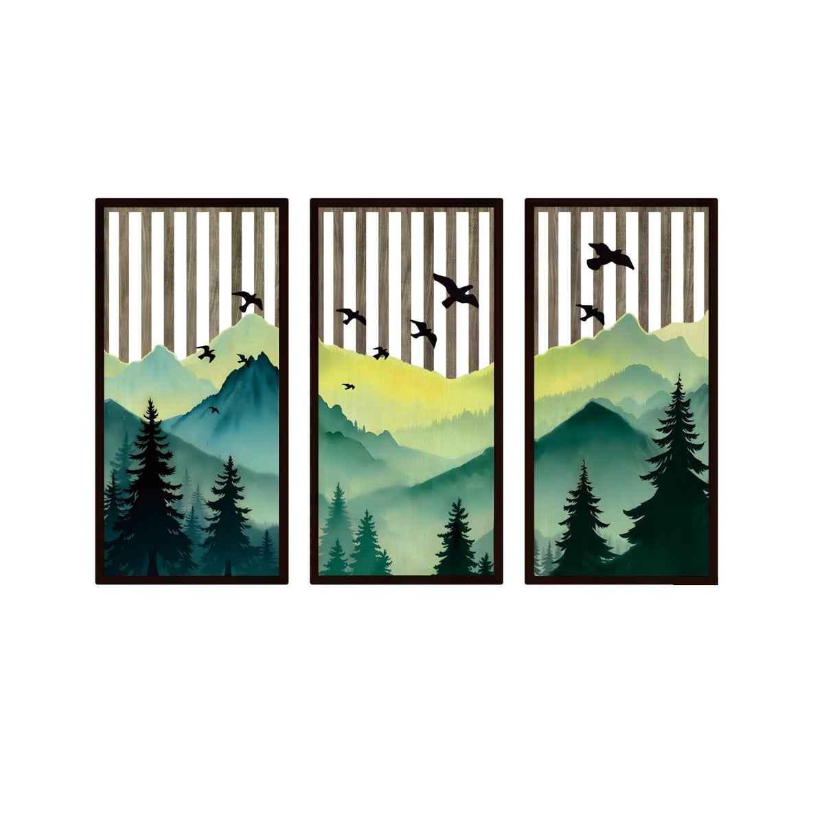 Rustic Wooden Wall Decor – Hollow Design for Bedroom & Living Room