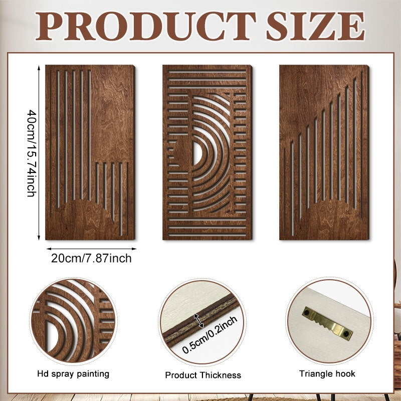 Rustic Wooden Wall Decor – Hollow Design for Bedroom & Living Room