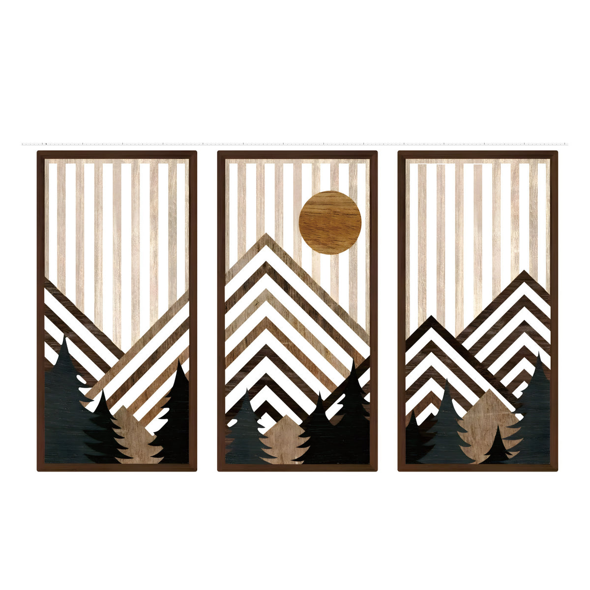 Rustic Wooden Wall Decor – Hollow Design for Bedroom & Living Room
