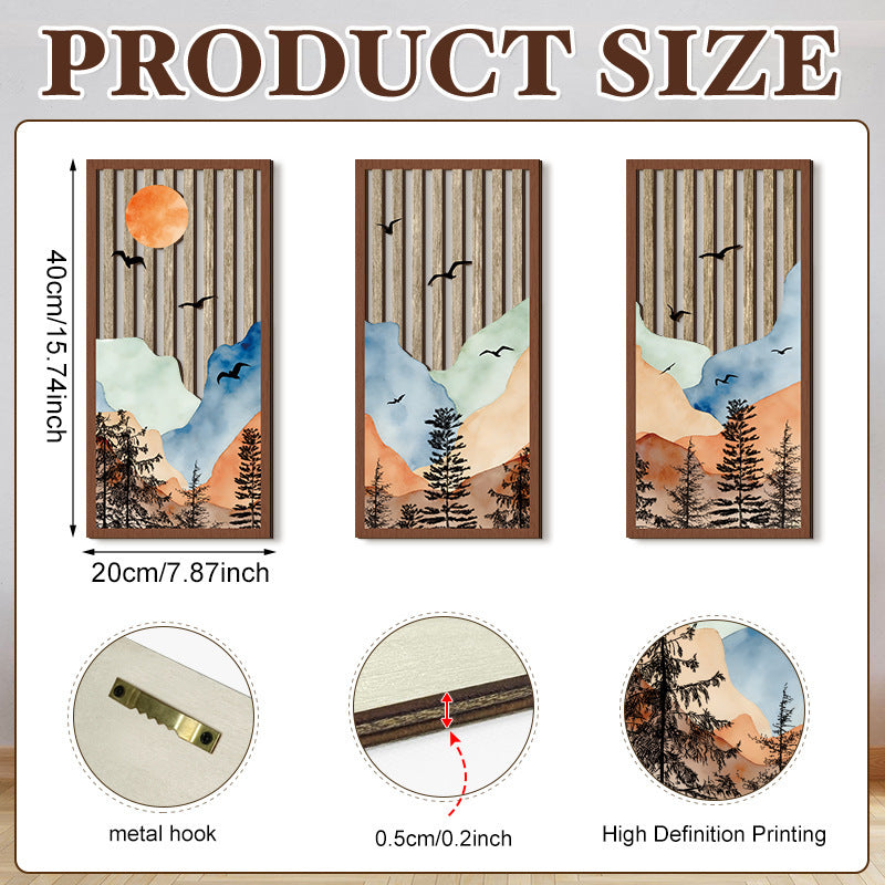 Rustic Wooden Wall Decor – Hollow Design for Bedroom & Living Room