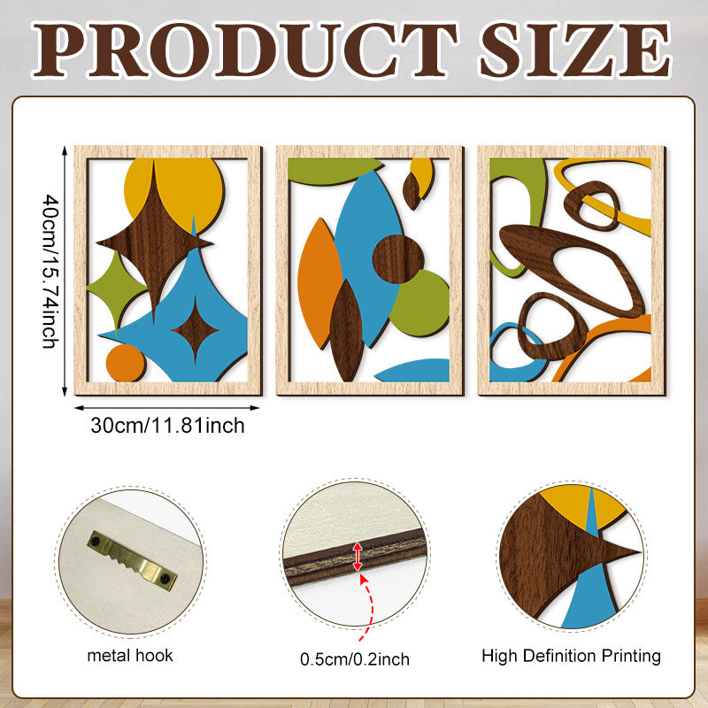 Rustic Wooden Wall Decor – Hollow Design for Bedroom & Living Room