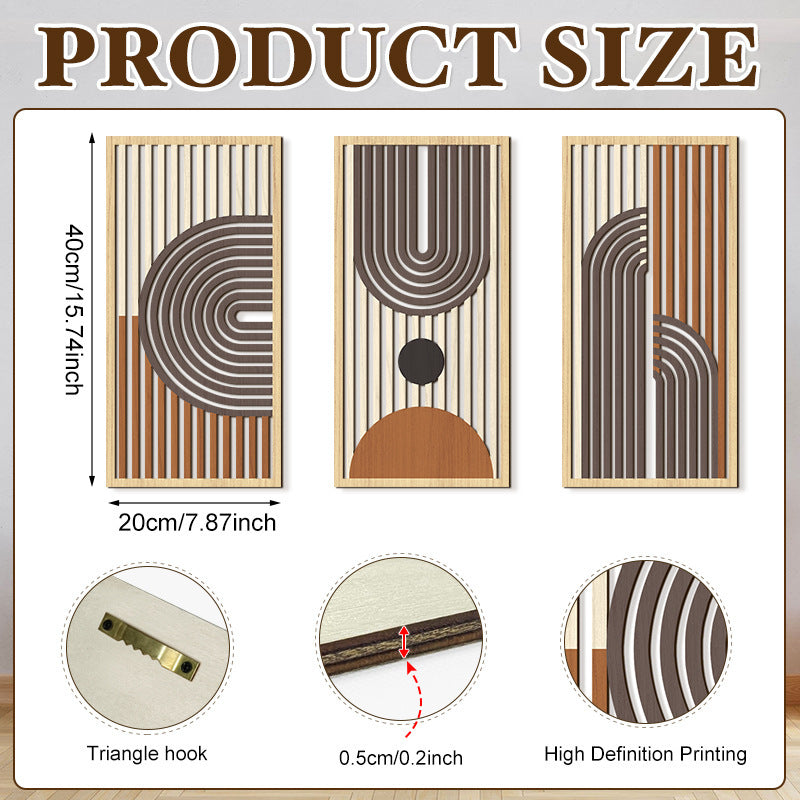 Rustic Wooden Wall Decor – Hollow Design for Bedroom & Living Room