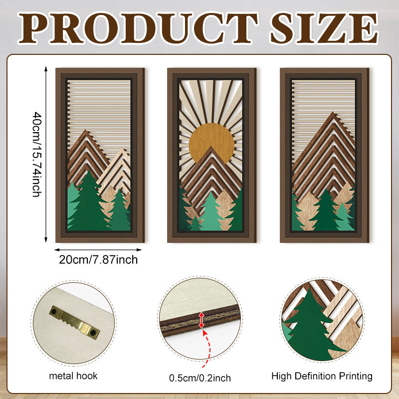Rustic Wooden Wall Decor – Hollow Design for Bedroom & Living Room