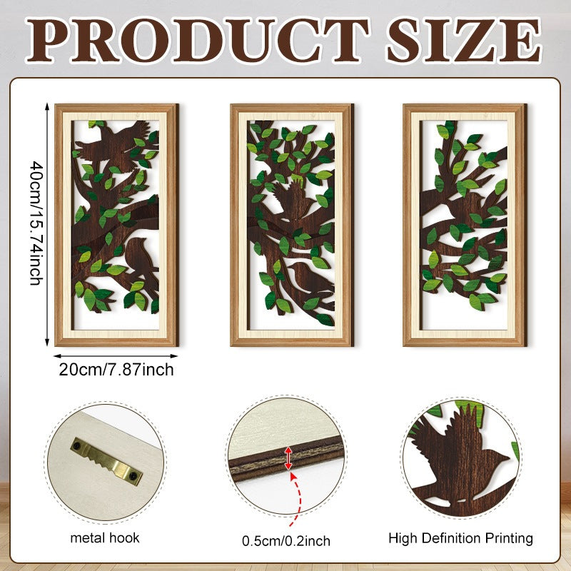 Rustic Wooden Wall Decor – Hollow Design for Bedroom & Living Room