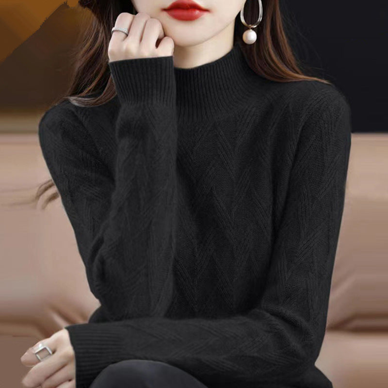Knitted loose fitting pullover base shirt