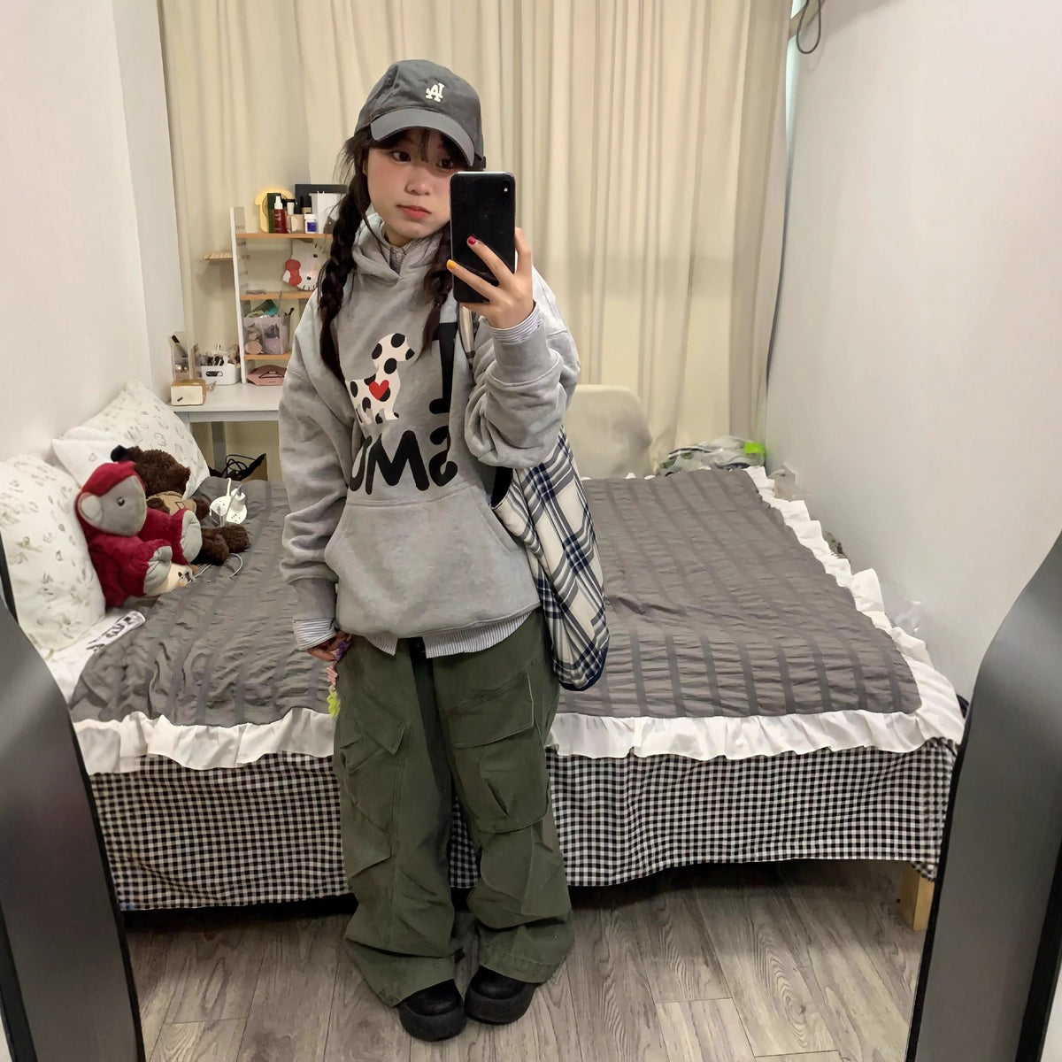 Cute Dog Print Hoodie for Women, College Style, Loose Fit