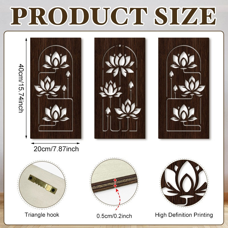 Rustic Wooden Wall Decor – Hollow Design for Bedroom & Living Room