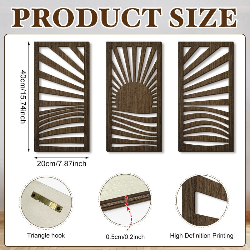 Rustic Wooden Wall Decor – Hollow Design for Bedroom & Living Room