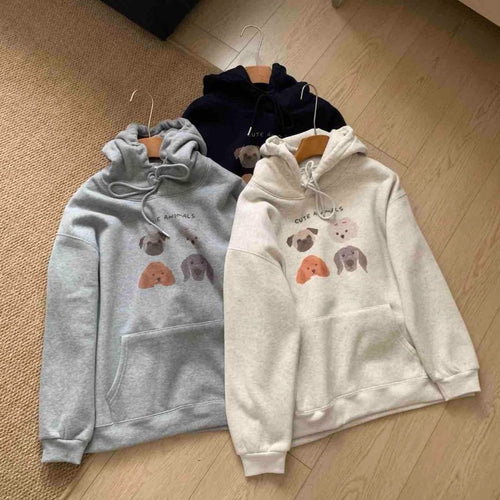 Cartoon Graffiti Hoodie for Women – Lightweight Loose Fit