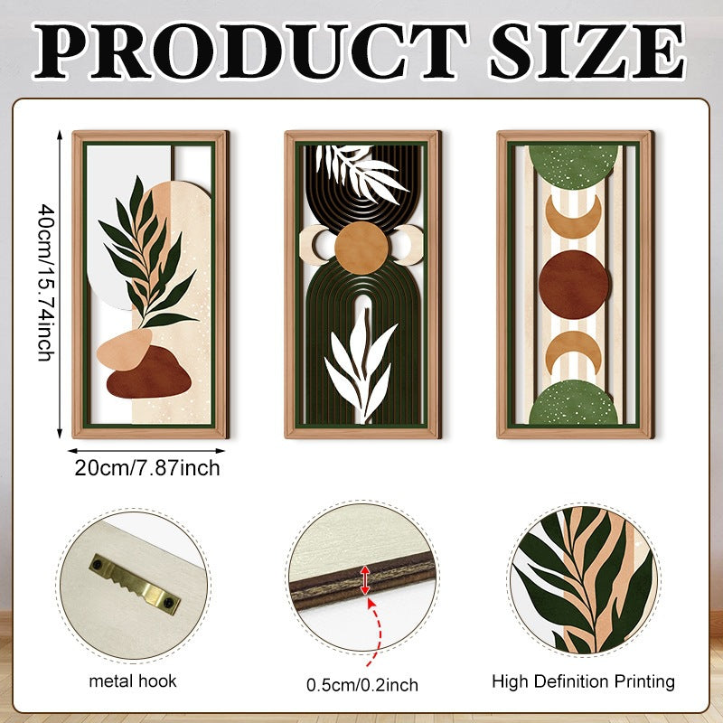 Rustic Wooden Wall Decor – Hollow Design for Bedroom & Living Room