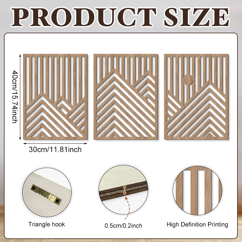 Rustic Wooden Wall Decor – Hollow Design for Bedroom & Living Room