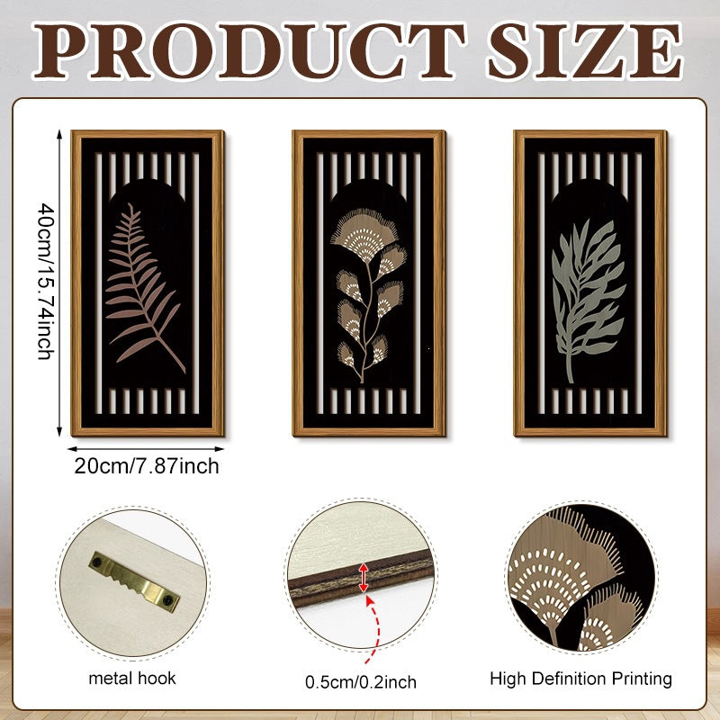 Rustic Wooden Wall Decor – Hollow Design for Bedroom & Living Room