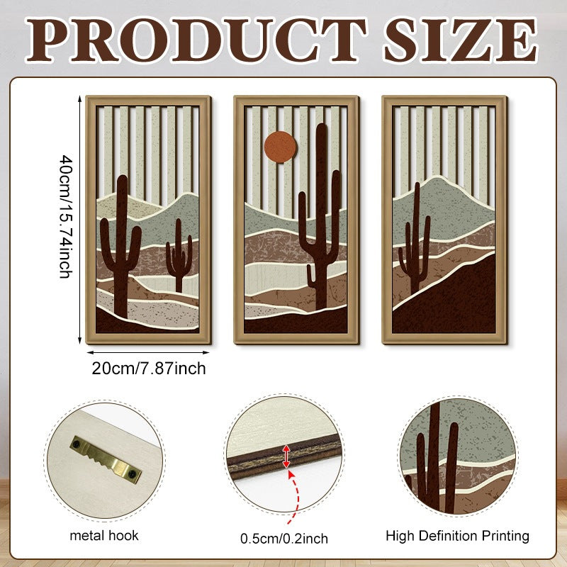 Rustic Wooden Wall Decor – Hollow Design for Bedroom & Living Room