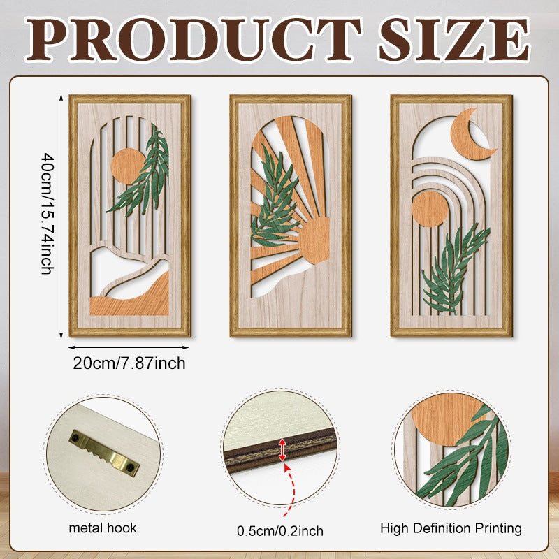 Rustic Wooden Wall Decor – Hollow Design for Bedroom & Living Room