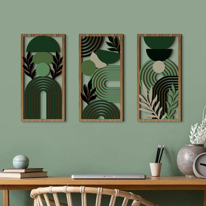 Rustic Wooden Wall Decor – Hollow Design for Bedroom & Living Room