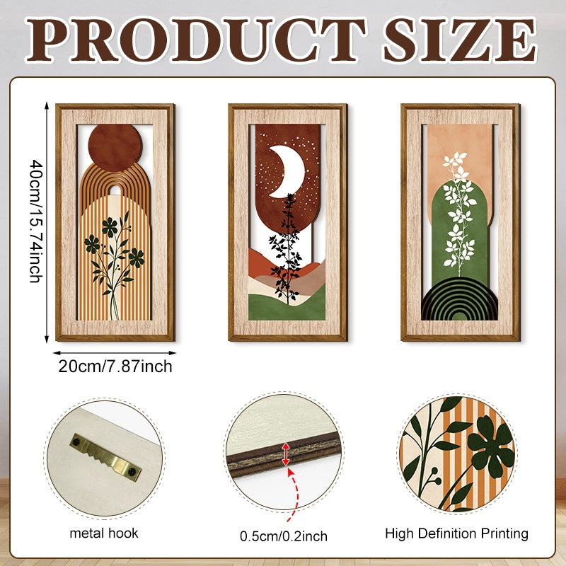Rustic Wooden Wall Decor – Hollow Design for Bedroom & Living Room