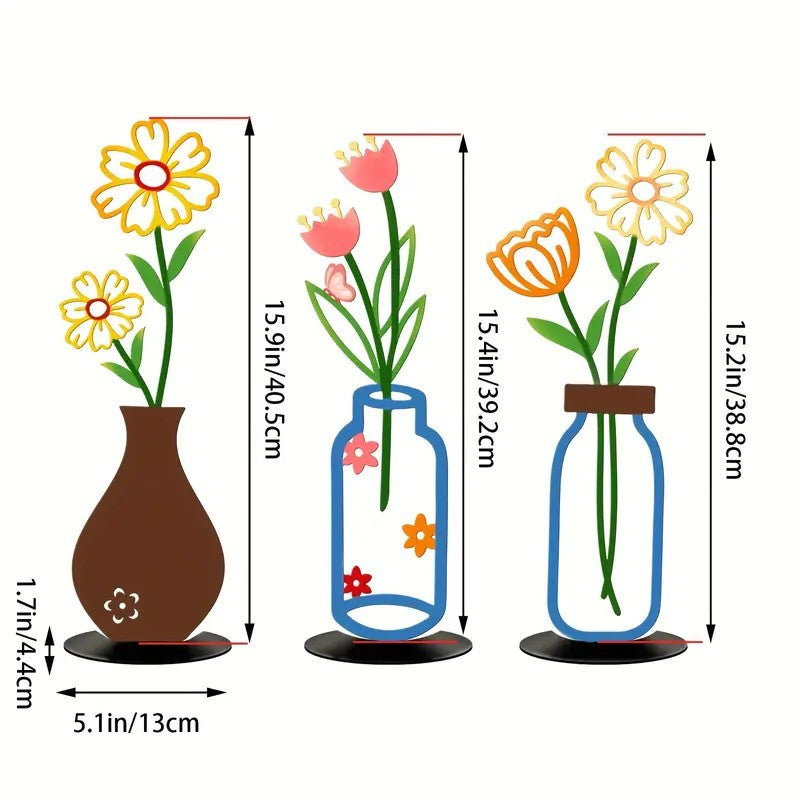 Colorful wall vase decoration with flowers, showcasing modern design and various vibrant styles.