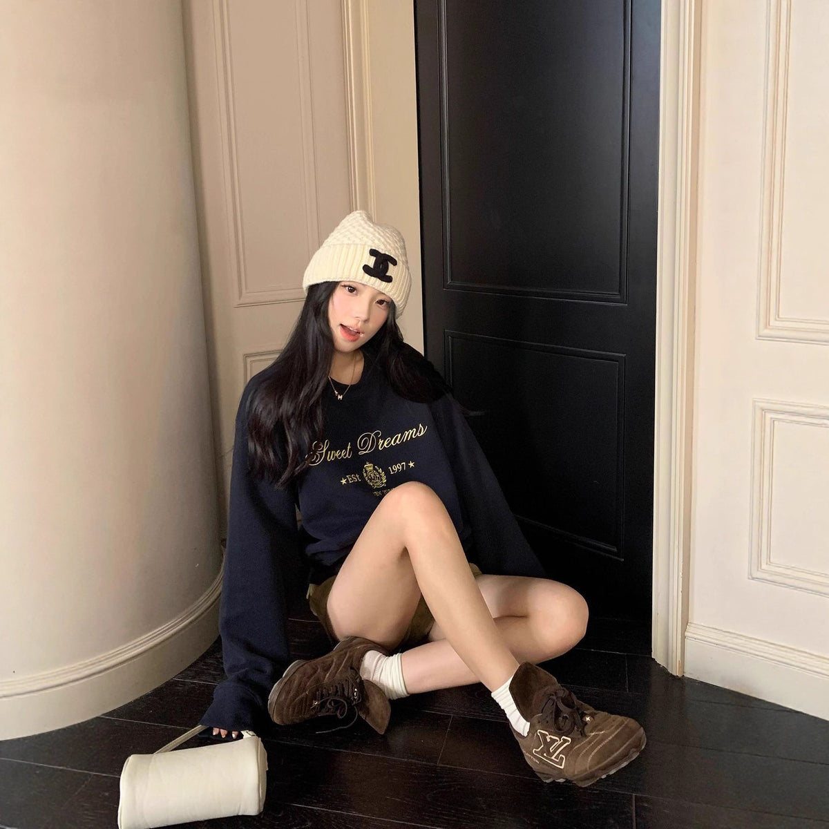 Hoodie, Casual Thick Fleece Warm Vintage Print Sweatshirt