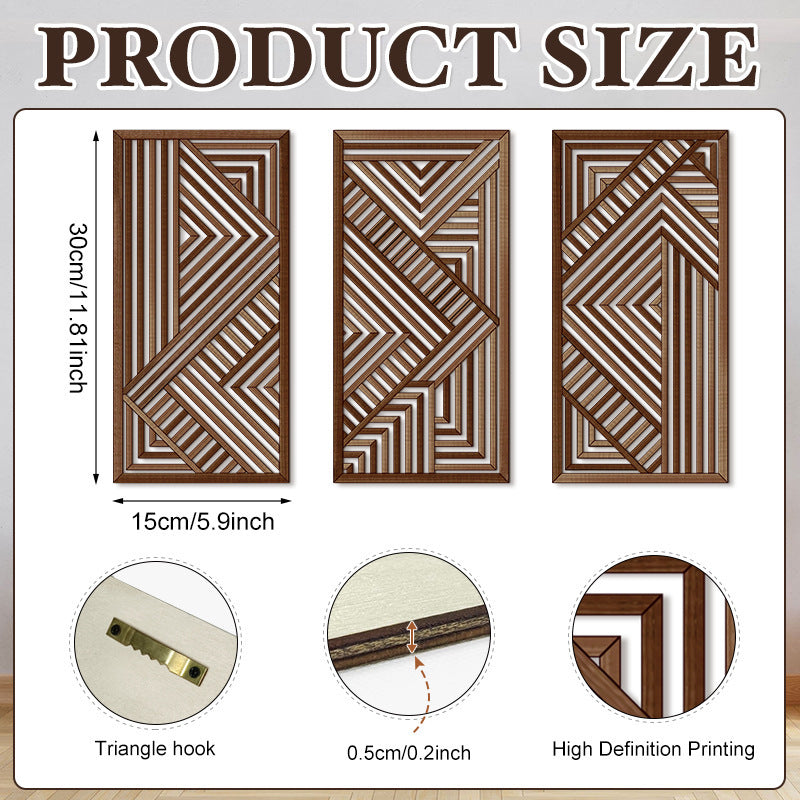 Rustic Wooden Wall Decor – Hollow Design for Bedroom & Living Room