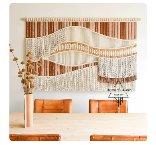 Colored striped tapestry