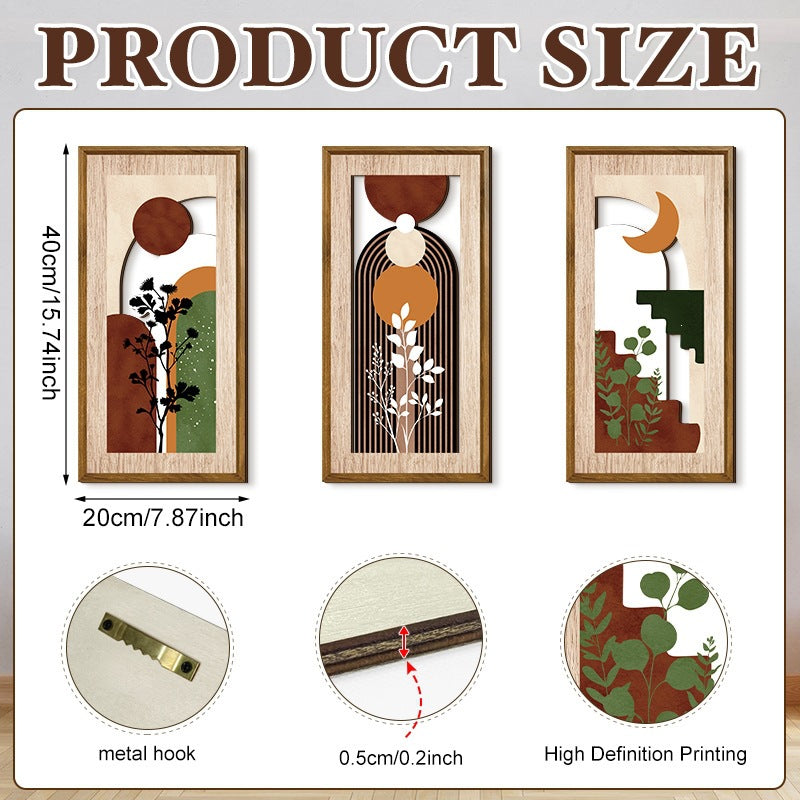 Rustic Wooden Wall Decor – Hollow Design for Bedroom & Living Room