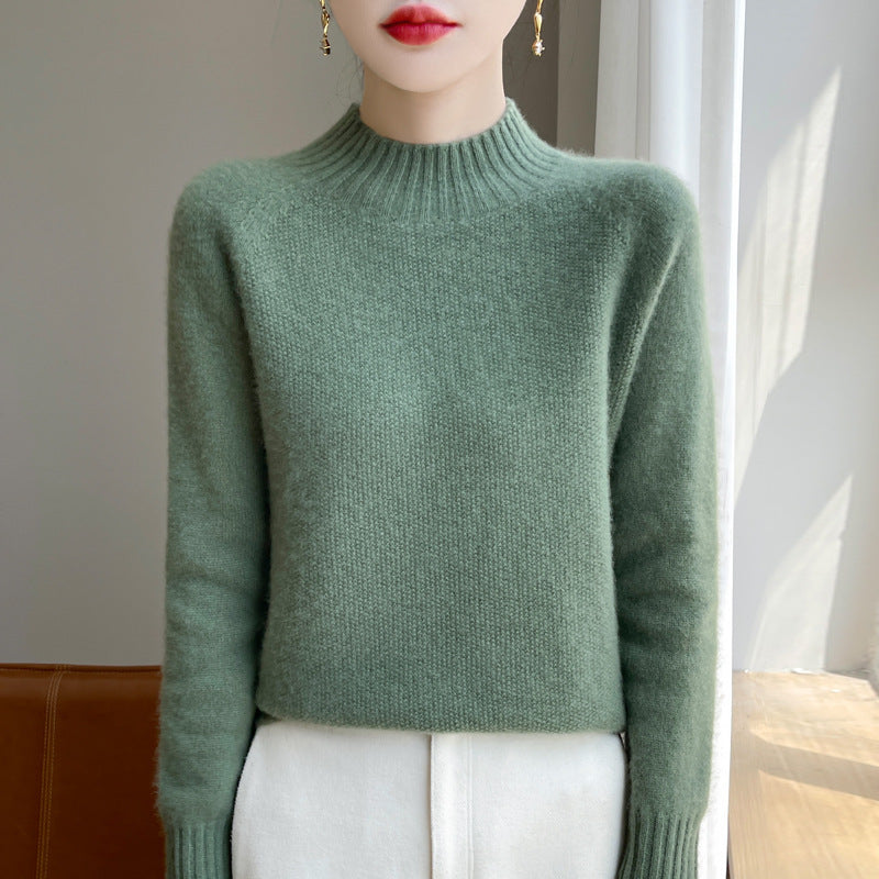 Half high neck women's casual loose inner sweater