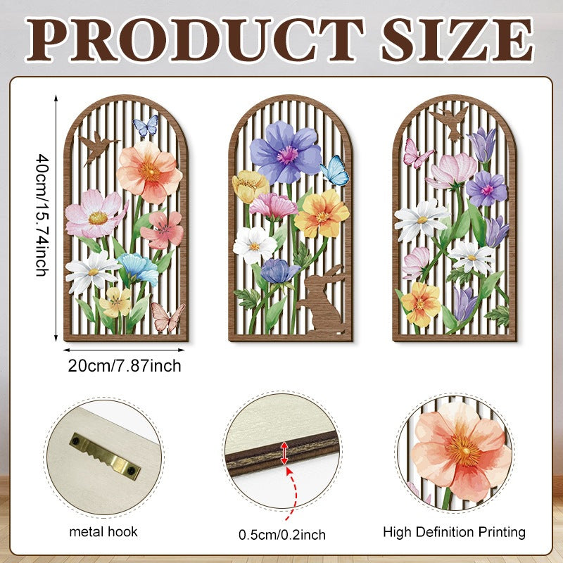 Rustic Wooden Wall Decor – Hollow Design for Bedroom & Living Room