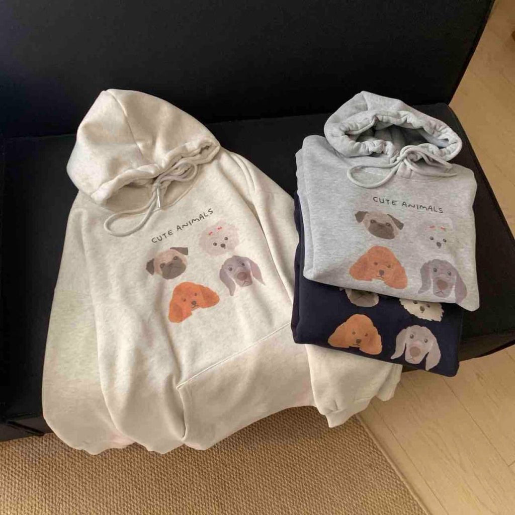 Cartoon Graffiti Hoodie for Women – Lightweight Loose Fit
